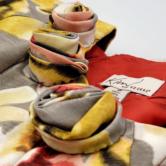 Kim Rogers Floral Sleeveless Dress With Rosette Neckline & Side Zipper - Picture 7 of 13